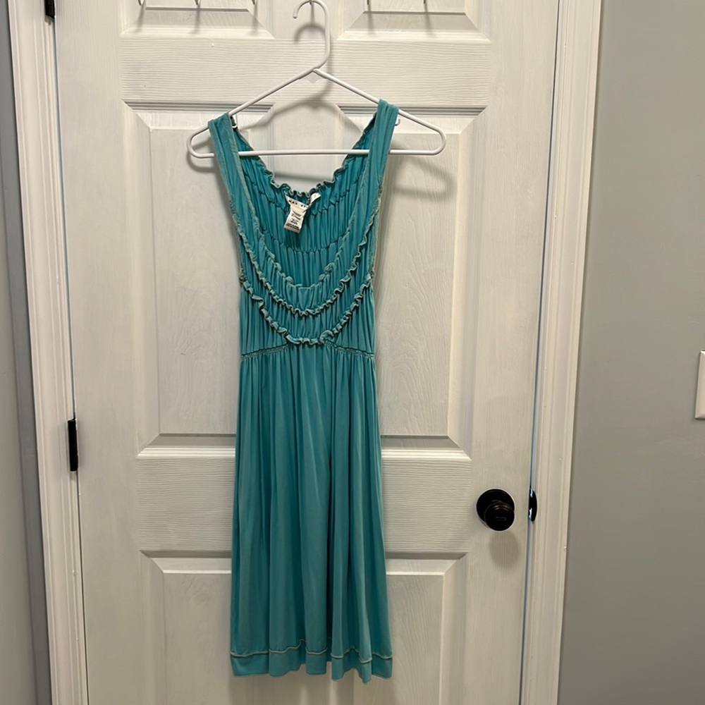 Max Studio Scoop Neck Teal Jersey Dress, Size M.